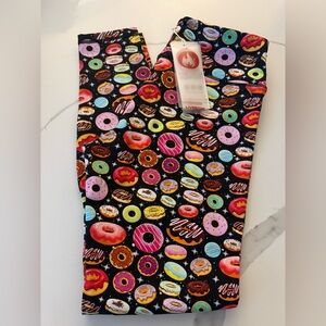 Livesore Womens Leggings Size M Donuts Black Multicolor NWT